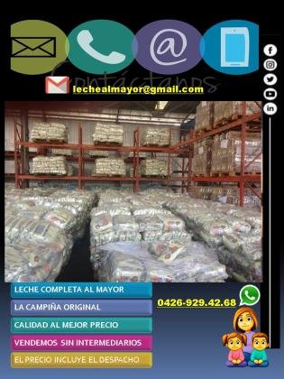 Leche La Campiña al mayor, el precio incluye el despacho.