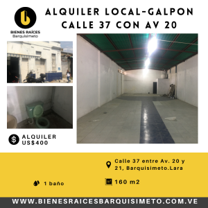 Alquiler Local Galpon 37 con Av. 20