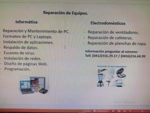 Reparación y Mantenimiento de computadoras.