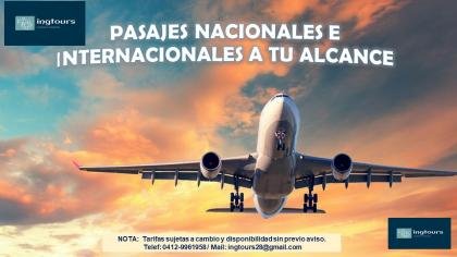 PASAJES NACIONALES E INTERNACIONALES PARA TODOS LOS GUSTOS LLAMA YA