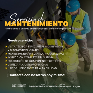 Servicios de reparación de compresores industriales