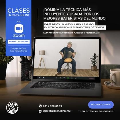Clases de Bateria Presenciales y Online para todos los niveles.