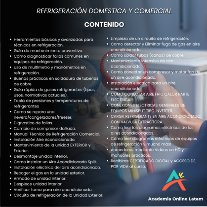 CURSO ONLINE DE REFRIGERACIÓN Y AIRE ACONDICIONADO