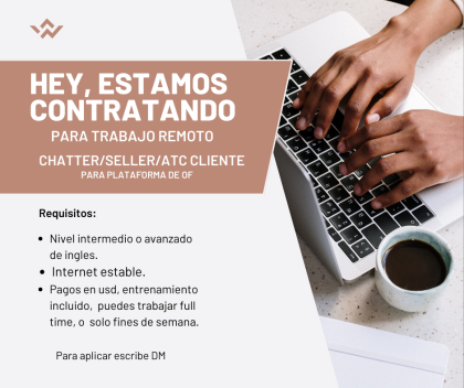 Vacante en remoto solo Fines de Semana Atc cliente bilingue
